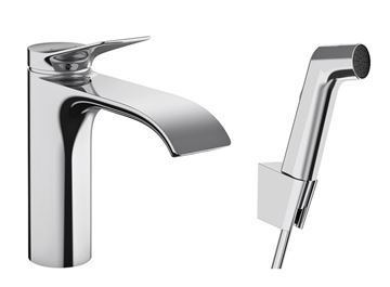 HANSGROHE VIVENIS umývadlová stojanková batéria, s odtokovou súpravou a bidetovou sprškou, EcoSmart, chróm