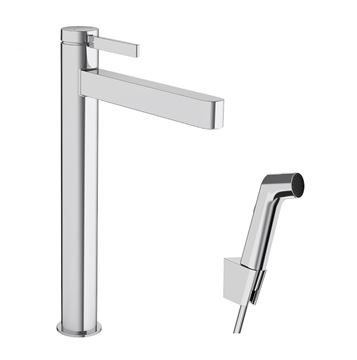 HANSGROHE FINORIS umývadlová stojanková batéria, s odtokovou súpravou a bidetovou sprškou, chróm