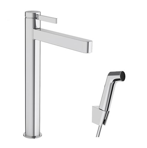 HANSGROHE FINORIS umývadlová stojanková batéria, s odtokovou súpravou a bidetovou sprškou, chróm 76220000 Obrázek - Hlavní obrázek