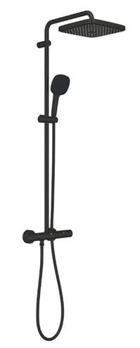 GROHE TEMPESTA SYSTEM 250 CUBE sprchový set s termostatickou batériou, horná sprcha, ručná sprcha s 2 prúdmi, tyč, hadica, Water Saving, matná čierna  266892431 Obrázek - fotka