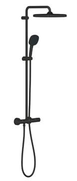 GROHE TEMPESTA SYSTEM 250 CUBE sprchový set s termostatickou batériou, horná sprcha, ručná sprcha s 2 prúdmi, tyč, hadica, Water Saving, matná čierna 