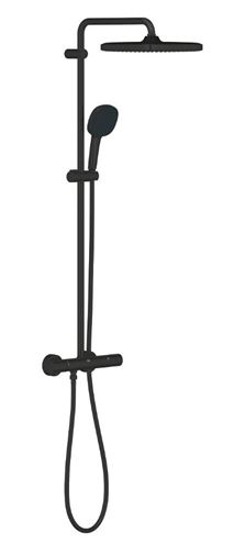 GROHE TEMPESTA SYSTEM 250 CUBE sprchový set s termostatickou batériou, horná sprcha, ručná sprcha s 2 prúdmi, tyč, hadica, Water Saving, matná čierna  266892431 Obrázek - Hlavní obrázek