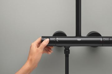 GROHE TEMPESTA SYSTEM 250 CUBE sprchový set s termostatickou batériou, horná sprcha, ručná sprcha s 2 prúdmi, tyč, hadica, Water Saving, matná čierna  266892431 Obrázek - fotka