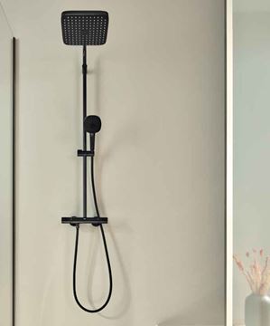 GROHE TEMPESTA SYSTEM 250 CUBE sprchový set s termostatickou batériou, horná sprcha, ručná sprcha s 2 prúdmi, tyč, hadica, Water Saving, matná čierna  266892431 Obrázek - fotka