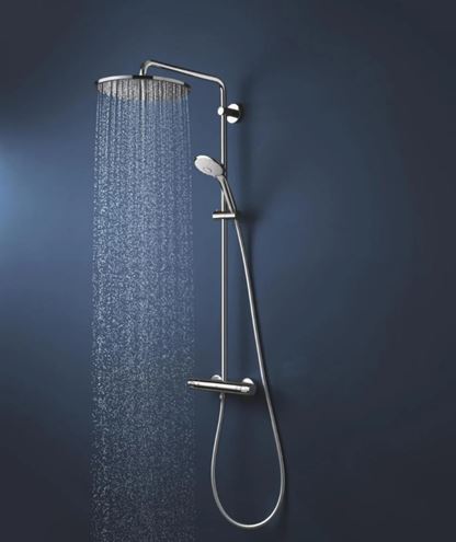 GROHE EUPHORIA SYSTEM 310 sprchový set s termostatickou batériou, horná sprcha, ručná sprcha s 3 prúdmi, tyč, hadica, Water Saving, chróm  26384002 Obrázek - fotka