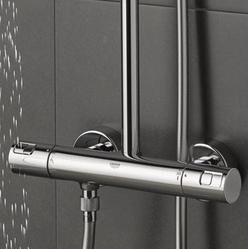 GROHE VITALIO JOY 230 sprchový set s termostatickou batériou, horná sprcha, ručná sprcha, tyč, hadica, chróm  26365000 Obrázek - fotka