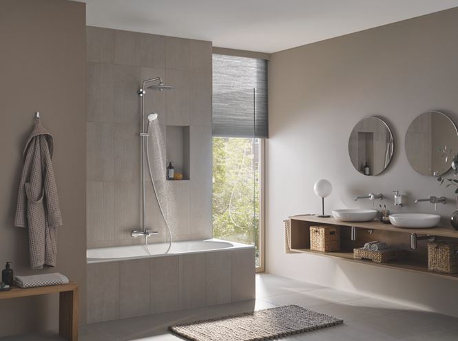 GROHE EUPHORIA SYSTEM 260 vaňová termostatická batéria, s hornou a ručnou sprchou s 3 prúdmi, chróm 27475002 Obrázek - fotka