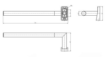 INDA STORM držiak uteráka 244 mm, chróm A0718ACR0010II Technický nákres