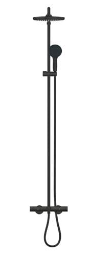 GROHE TEMPESTA SYSTEM 250 vaňová termostatická batéria, s hornou a ručnou sprchou s 2 prúdmi, Water Saving, matná čierna  266722431 Obrázek - fotka