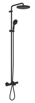 GROHE TEMPESTA SYSTEM 250 vaňová termostatická batéria, s hornou a ručnou sprchou s 2 prúdmi, Water Saving, matná čierna 