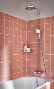 GROHE TEMPESTA SYSTEM 250 vaňová termostatická batéria, s hornou a ručnou sprchou s 2 prúdmi, Water Saving, biela/chróm 26672001 Obrázek - fotka