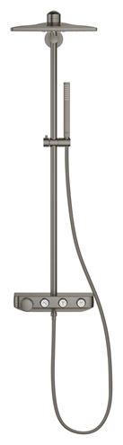 GROHE EUPHORIA SMARTCONTROL SYSTEM 310 CUBE DUO sprchový set s termostatickou batériou, horná sprcha s 2 prúdmi, ručná sprcha, tyč, hadica, kartáčovaný hard graphite 26508AL0 Obrázek - fotka