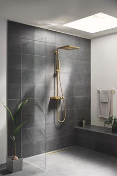 GROHE EUPHORIA SMARTCONTROL SYSTEM 310 CUBE DUO sprchový set s termostatickou batériou, horná sprcha s 2 prúdmi, Water Saving, ručná sprcha, tyč, hadica, cool sunrise 26508GL0 Obrázek - fotka