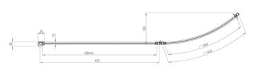 RAVAK ROSA VSK2 150 P vaňová zástena 93x150 cm, pravá, skladacia, biela/plast rain 76P8010041 Technický nákres