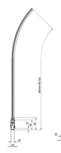 RAVAK ROSA CVSK1 140/150 L vaňová zástena 85x150 cm, ľavá, lietacia, bright alu/sklo transparent 7QLM0C00Y1 Technický nákres