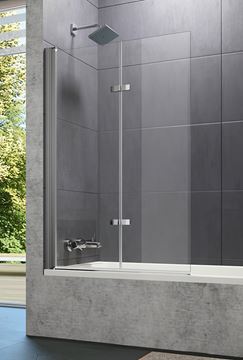 HÜPPE DESIGN PURE vaňová zástena 1000x1500 mm, ľavá, skladacia, strieborná lesklá/sklo číre