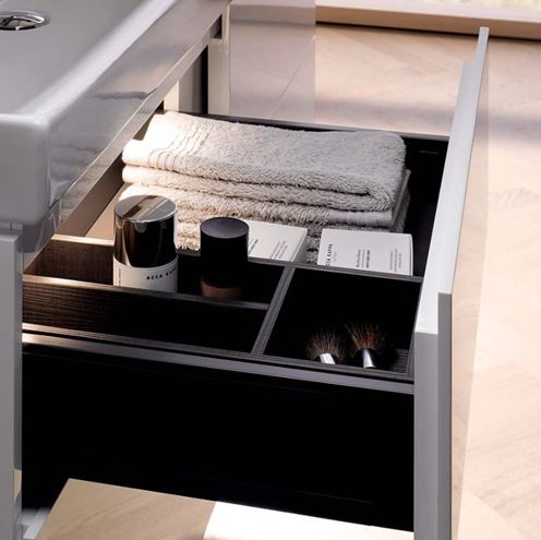 GEBERIT XENO2 priehradka do zásuvky, šedá/melamín štruktúra dreva 500.525.00.1 Obrázek - fotka
