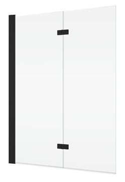 CONCEPT 200 CONB2 vaňová zástena 120x150 cm, ľavá, skladacia, čierna/číre sklo