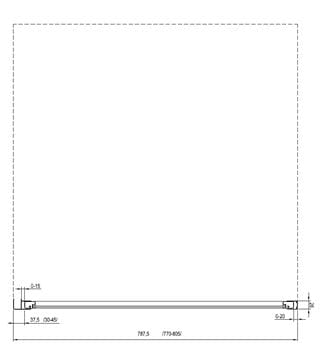 RAVAK SUPERNOVA APSS 80 bočná stena 80x198 cm, čierna/plast pearl 940403R211 Technický nákres
