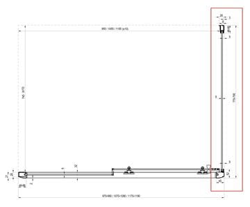 RAVAK BLIX BLPS 80 bočná stena 80x190 cm, biela/číre sklo 9BH40100Z1 Technický nákres