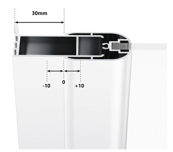 RAVAK CHROME CPS 90 bočná stena 90x195 cm, bright alu/číre sklo 9QV70C00Z1 Technický nákres