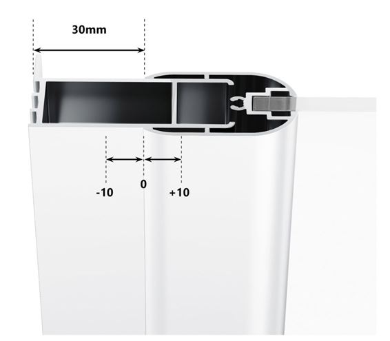 RAVAK CHROME CPS 90 bočná stena 90x195 cm, satin/číre sklo 9QV70U00Z1 Technický nákres