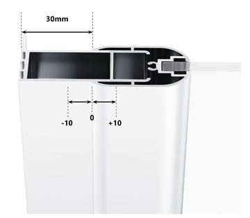 RAVAK CHROME CPS 90 bočná stena 90x195 cm, satin/číre sklo 9QV70U00Z1 Technický nákres