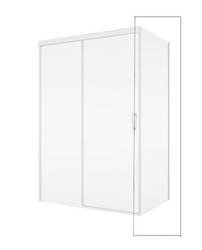 RONAL CADURA CAST bočná stena 80x200 cm, matná biela/číre sklo
