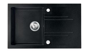 NOVASERVIS granitový drez 780x480 mm, otočný, 2 otvory, odkvapkávač, grafit