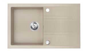 NOVASERVIS granitový drez 780x480 mm, otočný, 2 otvory, odkvapkávač, piesok
