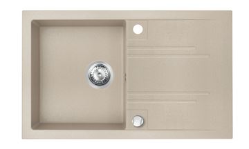 NOVASERVIS granitový drez 780x480 mm, otočný, 2 otvory, odkvapkávač, piesok