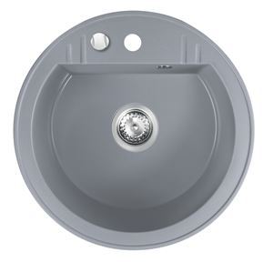 NOVASERVIS granitový drez pr. 510 mm, 2 otvory, šedá