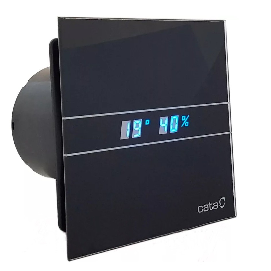 CATA E120 GBTH axiálny ventilátor 120 mm, nástenný/stropný, s časovačom a čidlom vlhkosti, čierna