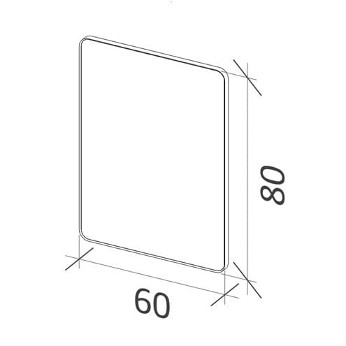 RIHO SHIELD zrkadlo 60x80 cm, s osvetlením 205552 Technický nákres