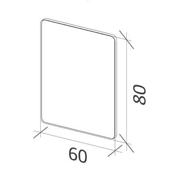 RIHO SHIELD zrkadlo 60x80 cm, s osvetlením 205552 Technický nákres