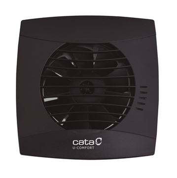 CATA UC 10 T BLACK axiálny ventilátor 100 mm, nástenný/stropný, s časovačom a spätnou klapkou, čierna