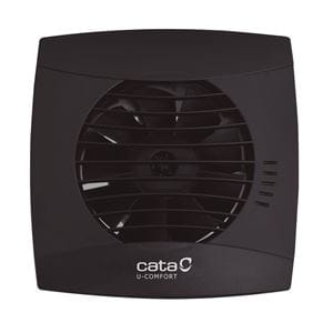 CATA UC 10 H BLACK axiálny ventilátor 100 mm, nástenný/stropný, s časovačom, čidlom vlhkosťou a spätnou klapkou, čierna