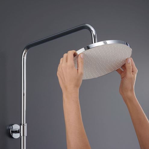 DURAVIT sprchový set s termostatickou batériou, horná sprcha, ručná sprcha s 3 prúdmi, teleskopická tyč, hadica, chróm/lesklá biela TH4380008005 Obrázek - fotka