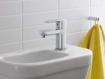 DURAVIT D-CODE umývadielko 40 cm, s otvorom pre batériu vpravo, bez prepadu 07494000412 Obrázek - fotka