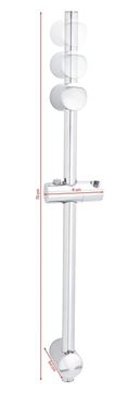 TESA SPAA sprchová tyč 705 mm s držiakom ručnej sprchy, chróm 40341-00000-00 Technický nákres