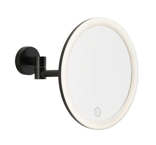 TESA VISIOON kozmetické zrkadlo 180 mm, zväčšovacie, s osvetlením, čierna 40612-00000-00 Obrázek - Hlavní obrázek
