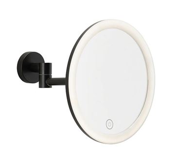 TESA VISIOON kozmetické zrkadlo 180 mm, zväčšovacie, s osvetlením, čierna