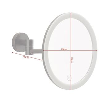 TESA VISIOON kozmetické zrkadlo 180 mm, zväčšovacie, s osvetlením, čierna 40612-00000-00 Technický nákres