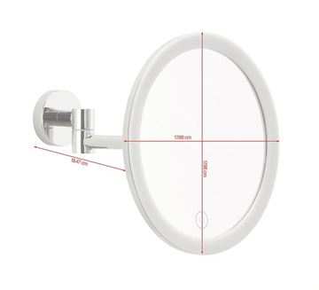 TESA VISIOON kozmetické zrkadlo 180 mm, zväčšovacie, s osvetlením, chróm 40613-00000-00 Technický nákres