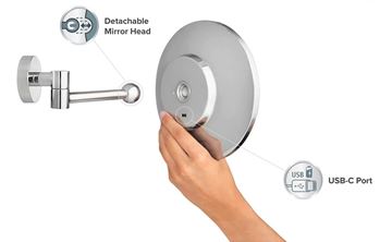 TESA VISIOON kozmetické zrkadlo 180 mm, zväčšovacie, s osvetlením, chróm 40613-00000-00 Obrázek - fotka