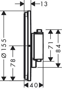 HANSGROHE SHOWERSELECT COMFORT S podomítkový termostat, chrom 15559000 Technický nákres
