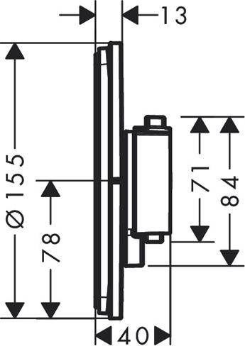 HANSGROHE SHOWERSELECT COMFORT S podomítkový termostat, chrom 15559000 Technický nákres