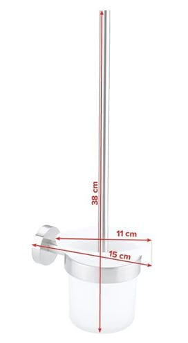 TESA MOON WC kefa, nástenná, sklo, nerez oceľ 40302-00000-00 Technický nákres