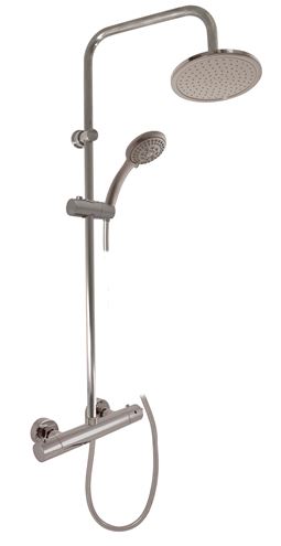 RAV SLEZÁK VERONA sprchový set s termostatickou batériou, horná sprcha, ručná sprcha s 5 prúdmi, tyč, hadica, kartáčovaný metal grey TRM82/7MGK Obrázek - Hlavní obrázek