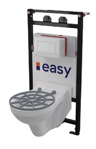 EASY EAM.SET-01 set výlevky Aura, montážneho prvku, izolačné dosky a mriežky, biele tlačidlo